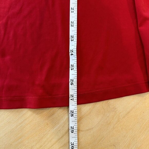 Susan Graver Red Liquid Knit Keyhole Neck Long Sleeve Pullover Blouse Top Sz 2X - Picture 9 of 9